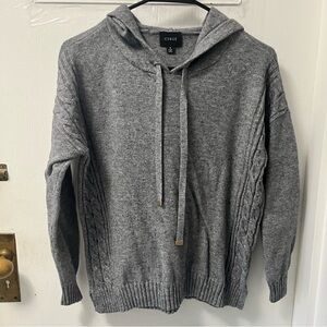 Cyrus Woman’s Hooded Long Sleeve Drawstring Pullover Sweater Size Small In Grey